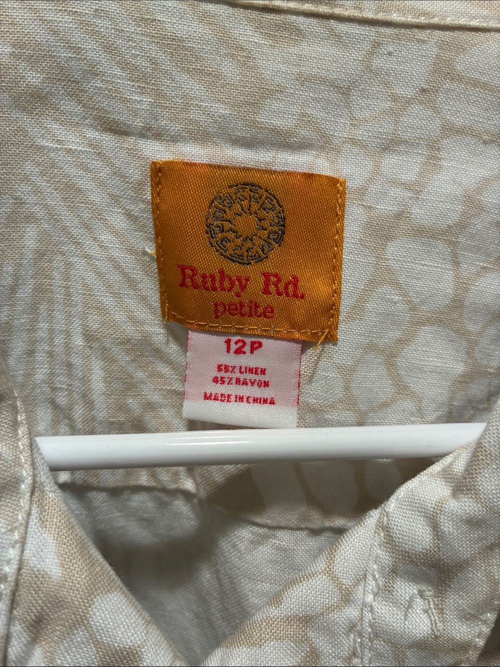 Ruby Rd. Cream Patterned Button-Front Jean Jacket - Picture 2 of 10